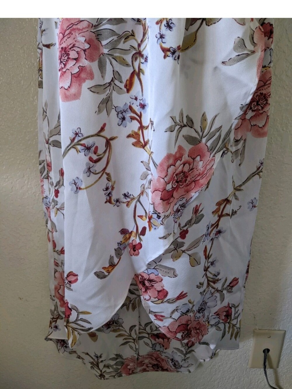 Lulus My Favorite Day Ivory Floral Print Tulip Skirt Midi Dress Size M - Picture 7 of 11